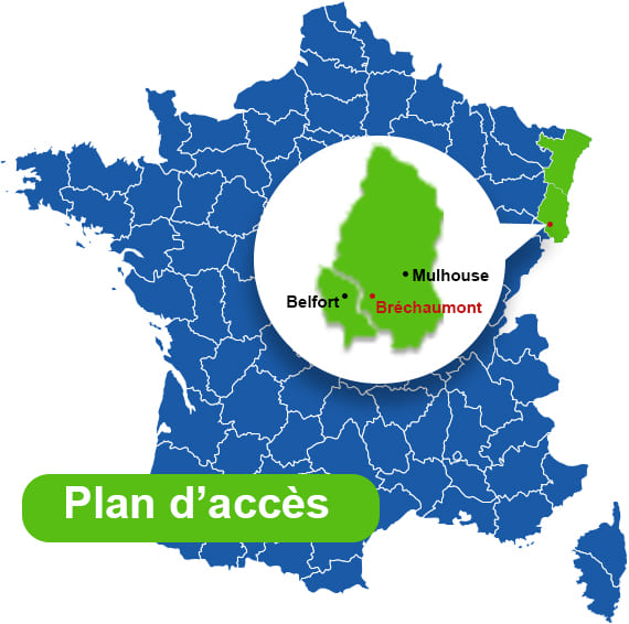 plan accès mairie de Bréchaumont 68
